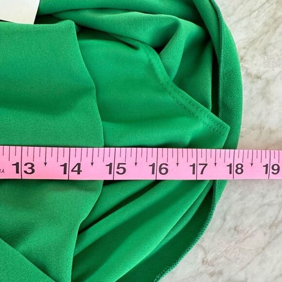 Marina green crepe shirt dress with elastic waist stretch size S NWT - Picture 7 of 10